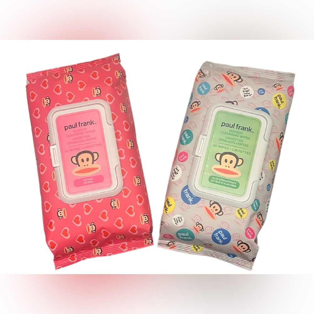 Paul Frank Makeup Cleansing Wipes | Set of 2 Packs | Retinol & Aloe | New